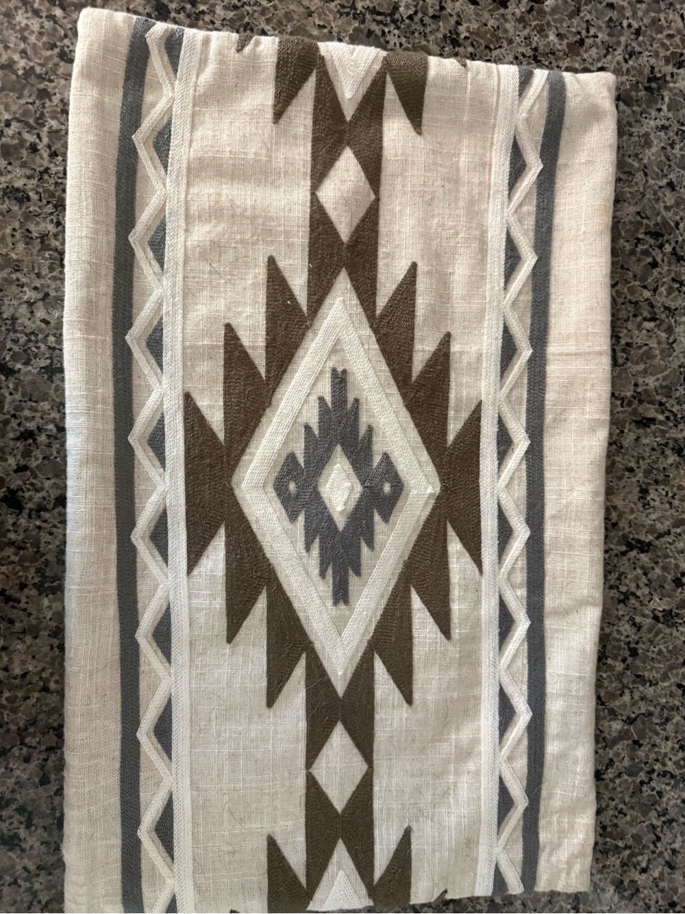 Two Southwestern Diamond Pattern Pillow Sham - Neutral Tones